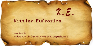 Kittler Eufrozina névjegykártya
